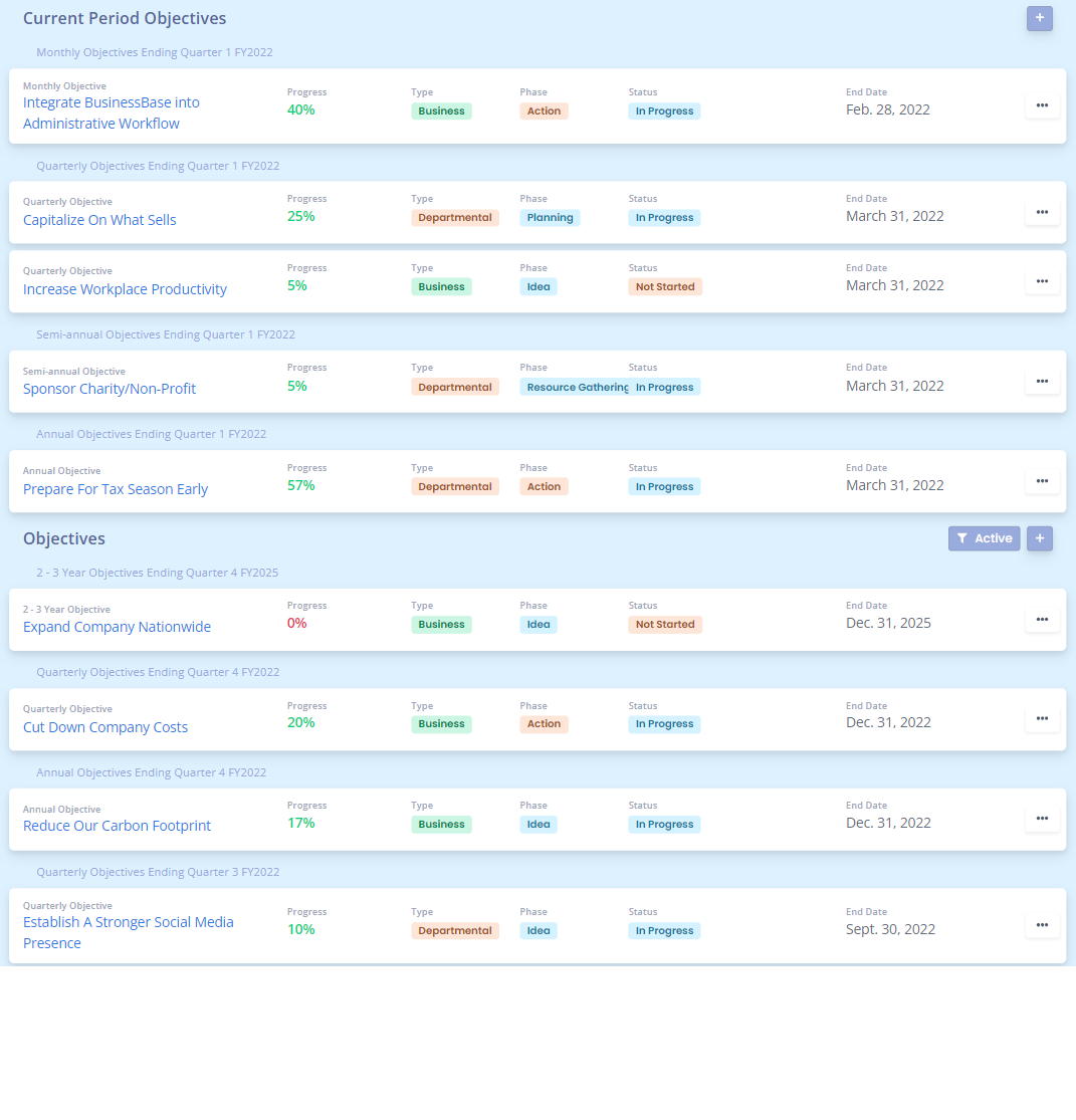 screenshot of Business Base